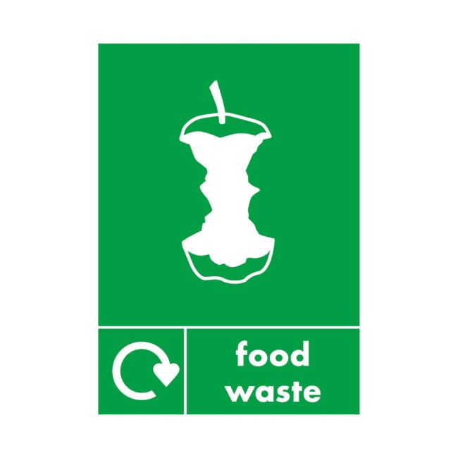 A5 Sign Self Adhesive Food Waste (Pack of 5) Y7321010 image 1