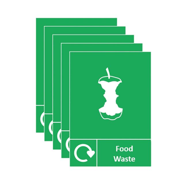 A5 Sign Self Adhesive Food Waste (Pack of 5) Y7321010 image 2