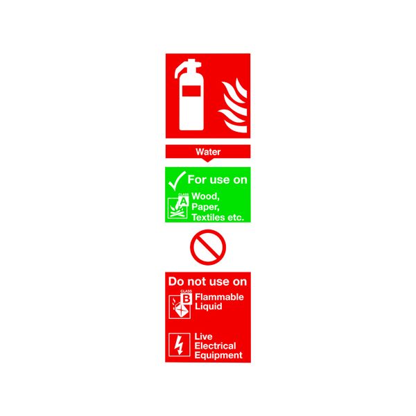 Sign Fire Equip Water 300x100mm PVC image