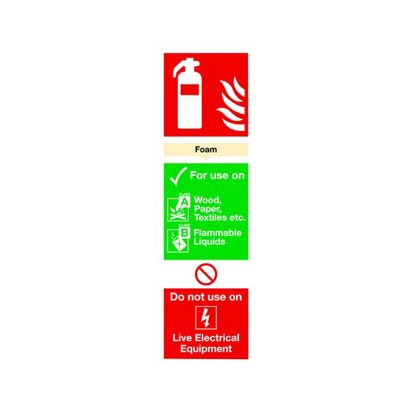Sign Fire Equip Foam 300x100mm PVC image