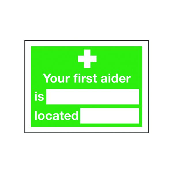 Your First Aider Is Sign Pvc 200X150 image