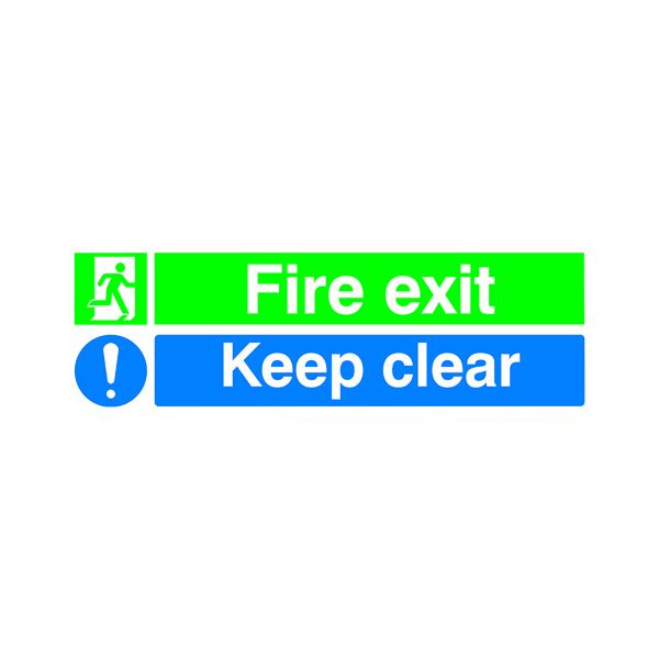 Fire Exit Keep Clr 15X45 Pvc Ec08S/R image