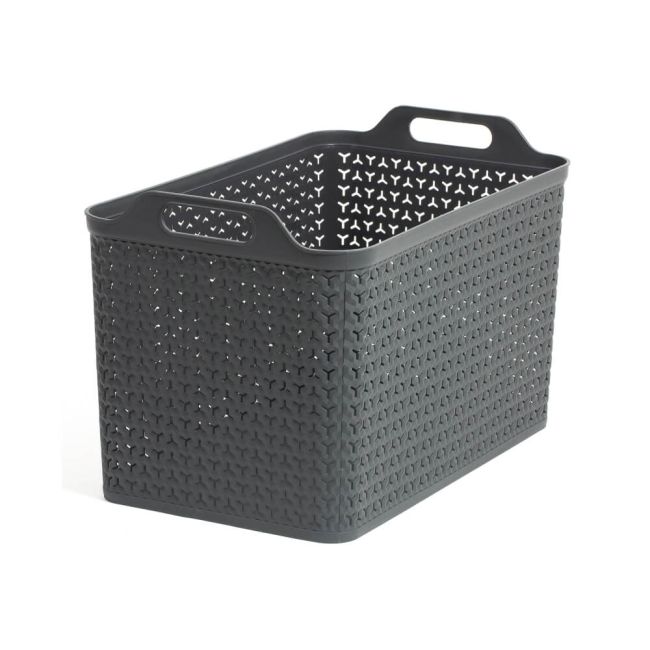 Strata Extra Large Basket with Lid 42L Charcoal Grey XW131-CHA-VW image 3