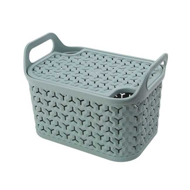 Strata Small Urban Store Basket with Lid 4L Green XW122-LPG-VW image 1