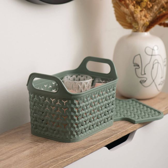 Strata Small Urban Store Basket with Lid 4L Green XW122-LPG-VW image 2