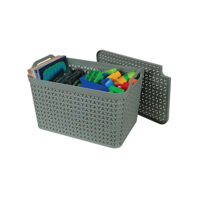 Strata Large Urban Store Basket with Lid 24 Litre Green XW124-LPG-VW image 2