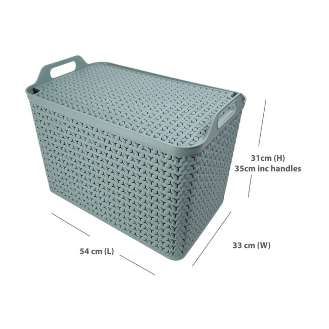 Strata Extra Large Basket with Lid 42L Green XW131-LPG-VW image 2
