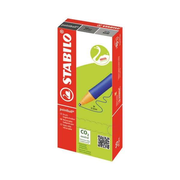 Stabilo Pointball Retr Bpen Blu Pk10 image