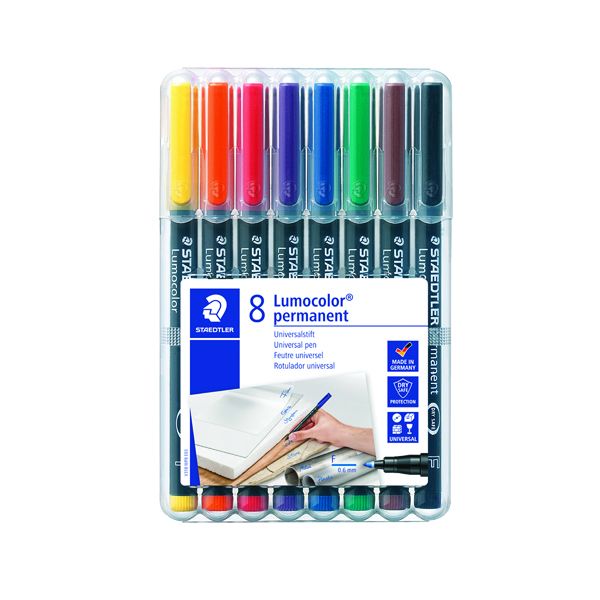 Lumocolour OHP Pen Perm 318 Ast Wlt8 image