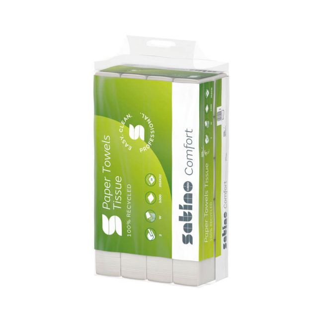 Satino Hand Towel Paper Tissues W-Fold 120 Sheets (Pack of 25) 277340 image 3