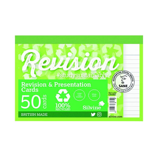 Silvine Rec Pres Cards 50 White Pk20 image