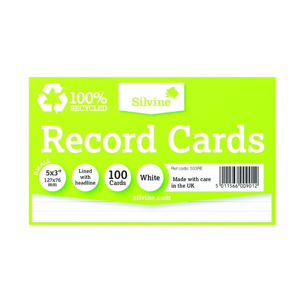 Silvine Clim Frnd Recrd Cards 5x3in image