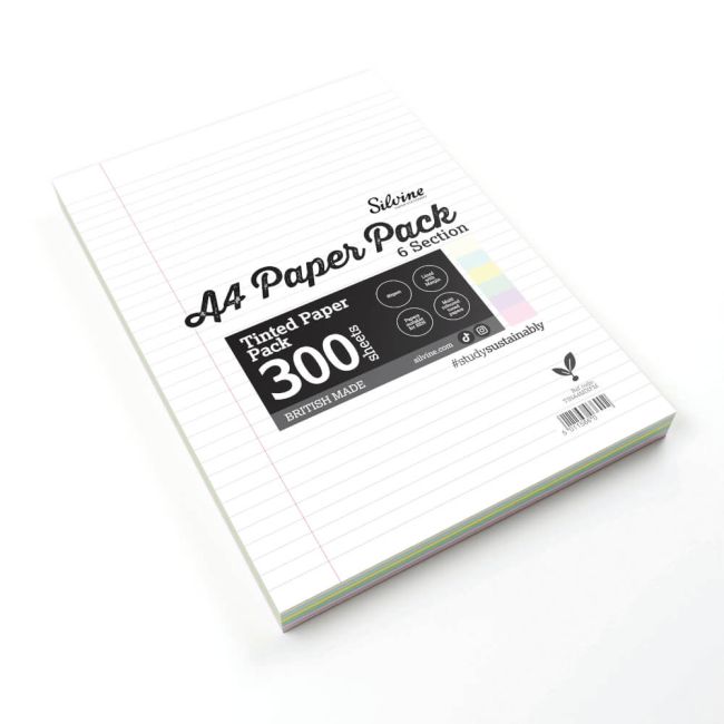Silvine Tinted Paper SEN/Dyslexia 300 Sheets 6 Colours Ruled A4 (Pack of 5) TINA4MIXFM image 2