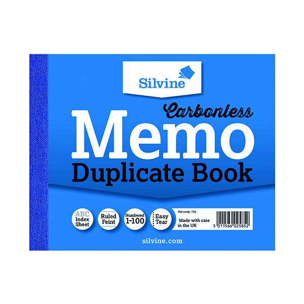 Silvine Duplicate Book 4.1X5 Inches image