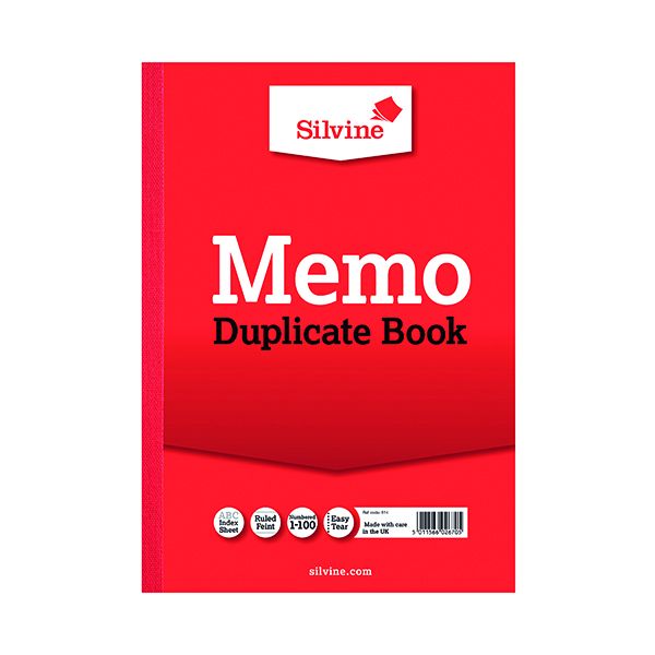 Silvine Duplicate Book A4 Memo 614-T image