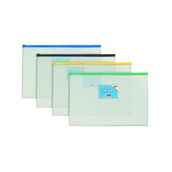 Colour Plastic Zip Bags Clr A5 Pk12 image
