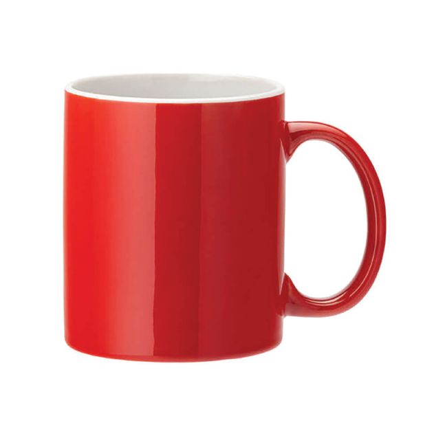 Utopia Pure White Straight Sided Mug 12oz Red (Pack of 12) E90039-00-B01012 image 1