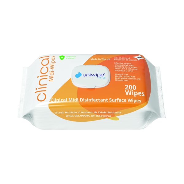 Uniwipe Clinical Midi Wipes PK200 image