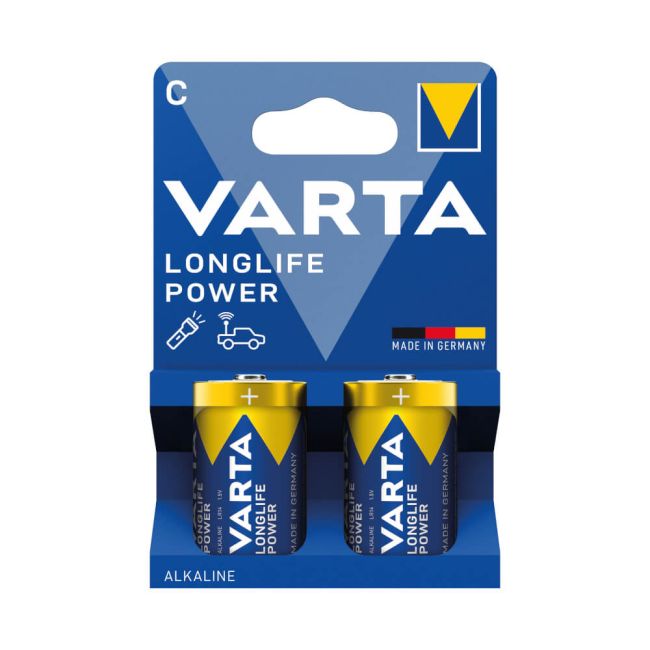Varta Longlife Power C Alkaline Battery 1.5V (Pack of 2) 4914121422 image 1