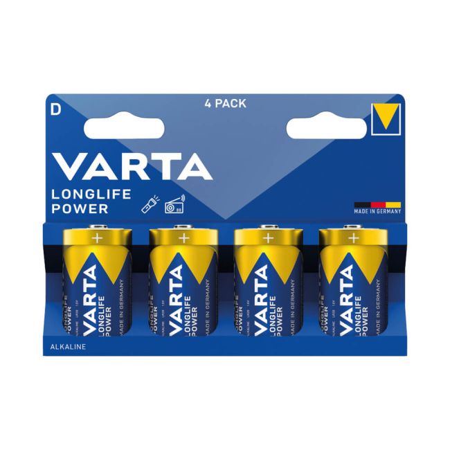 Varta Longlife Power D Alkaline Battery 1.5V (Pack of 4) 4920121424 image 1