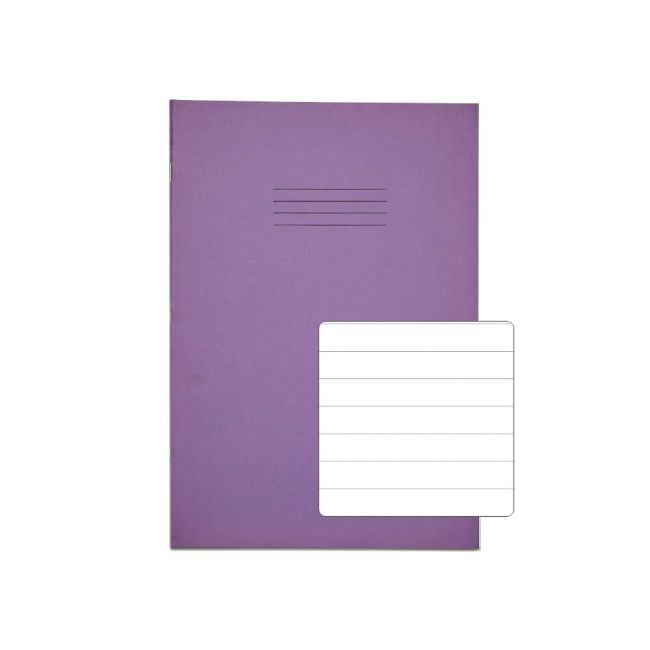 Rhino Exercise Book 48 Page F12 A4 Purple (Pack of 100) VEX681-107-8 image 1