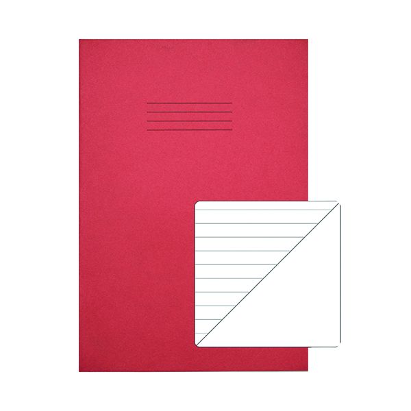 Rhino A4 Ex Book Plain/8mm Red Pk50 image