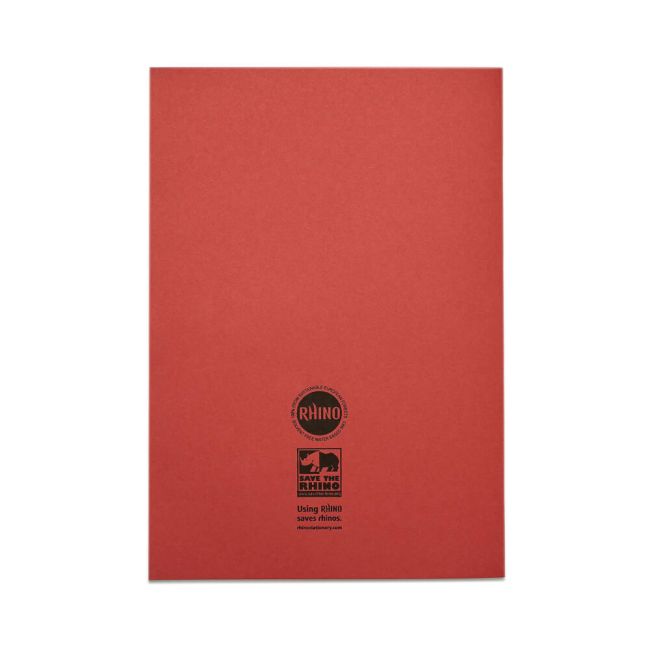 Rhino Exercise Book 80 Page 13x9in 8mm Ruled Red Contract (Pack of 50) VDUV080-200-6 image 3