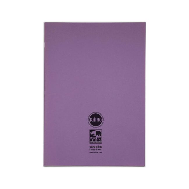 Rhino Exercise Book 80 Page 13x9in 8mm Ruled Purple Contract (Pack of 50) VDUV080-214-6 image 3