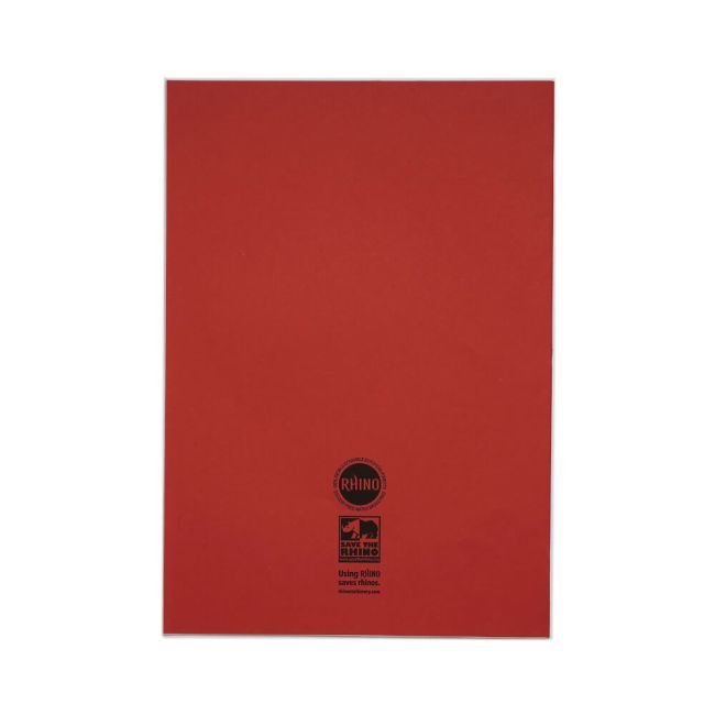 Rhino Exercise Book 80 Page 13x9in 10mm Squares Red Contract (Pack of 50) VDUV080-301-0 image 3