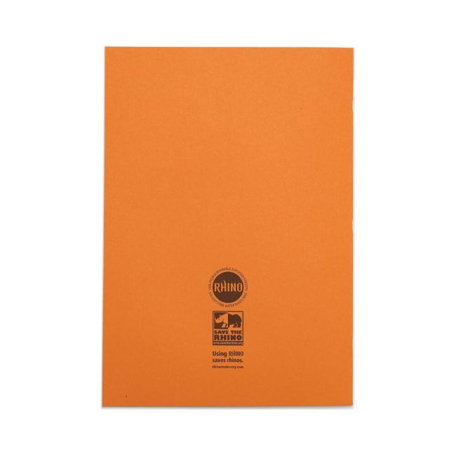 Rhino Exercise Book 80 Page A4 8mm Ruled Orange Contract (Pack of 50) VEXV668-1465-2 image 3
