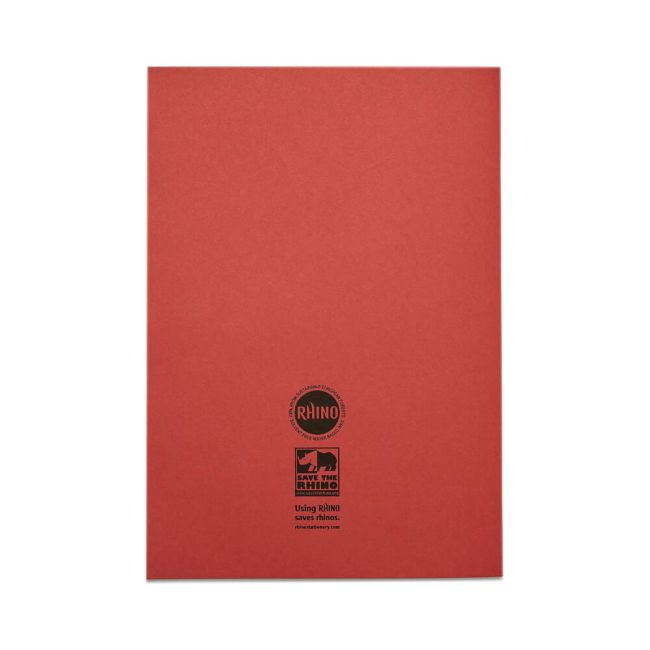 Rhino Exercise Book 80 Page A4 8mm Ruled Red Contract (Pack of 50) VEXV668-495-0 image 3