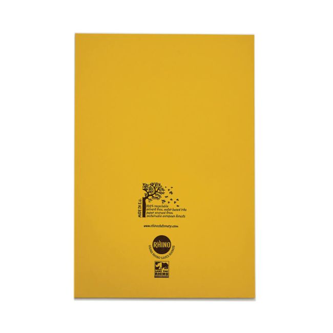 Rhino Exercise Book 80 Page A4 10mm Squares Yellow Contract (Pack of 50) VEXV668-215-0 image 3