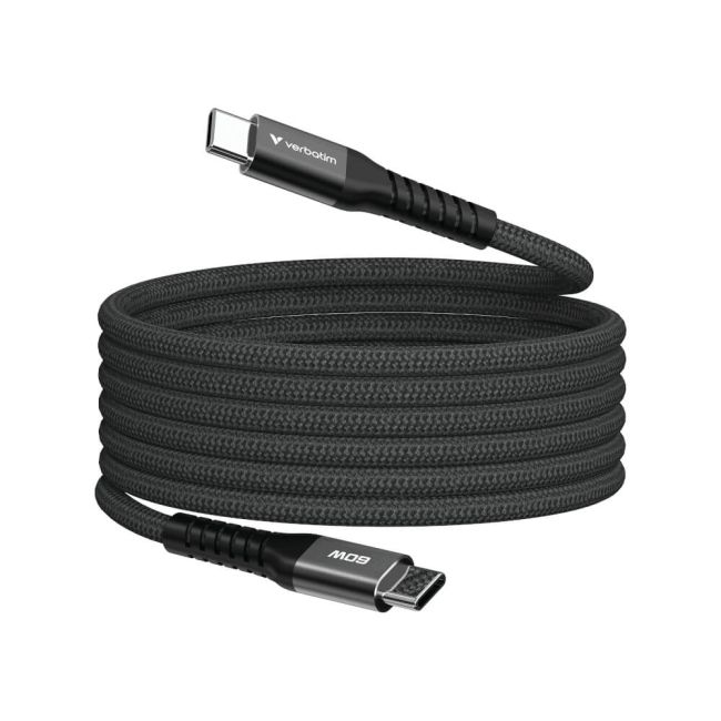 Verbatim Sync + Charge Magnetic Cable 60W USB-C to USB-C 120cm Black 31859 image 1