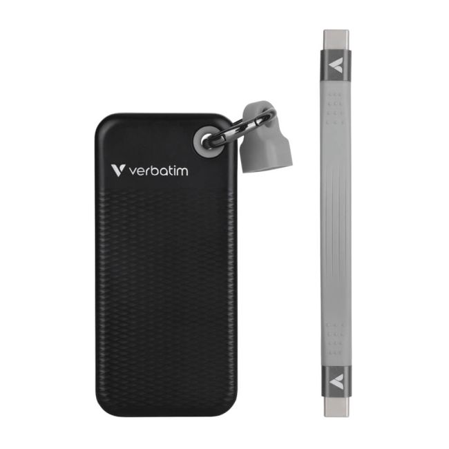 Verbatim Pocket SSD Keyring with Cable Attachment 1TB Black/Grey 32190 image 2