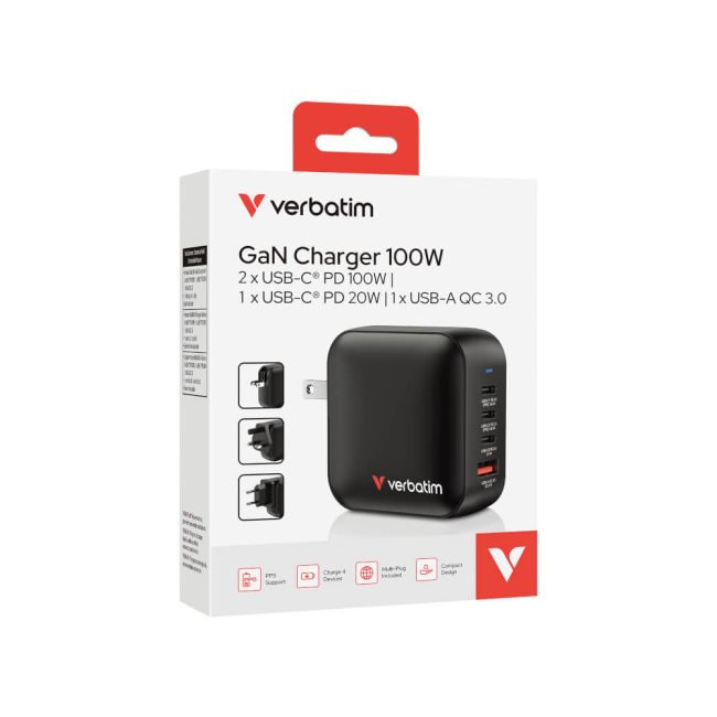Verbatim Mini GaN Wall Charger 100W 4 Port 32231 image 2