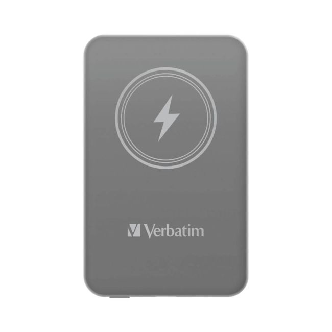 Verbatim Charge n Go Power Bank Magnetic Wireless Charging 5000mAh Grey 32244 image 1