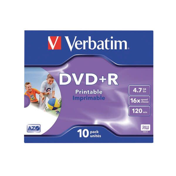 Verbatim DVD+R Ijet Pntl 4.7GB Pk10 image
