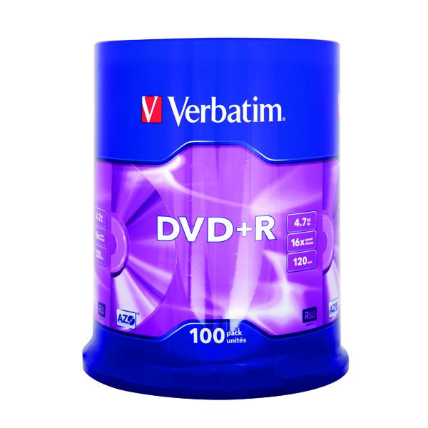 Verbatim Dvd+R 16X 100Pk image