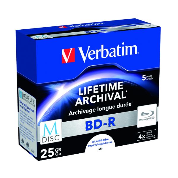VERBATIM M-DISC BD-R JEWEL CASE PK5 image