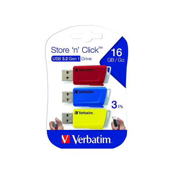 Verbatim Stre/Click USB 16GB Pk3 image