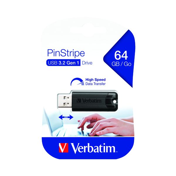 64Gb Black Pinstripe Usb 3.0 Drive image