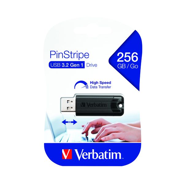 256Gb Black Pinstripe Usb 3.0 Drive image