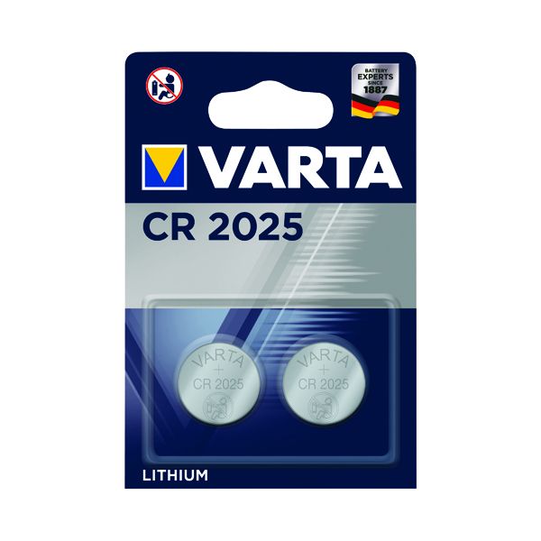 Varta CR2025 Coin Cell Battery Pk2 image