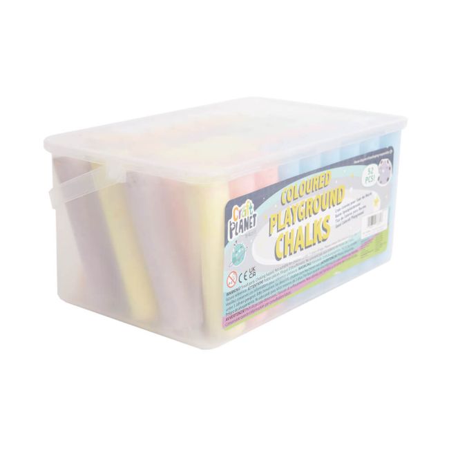 Craft Planet Coloured Playground Chalk Tub of 52 CPT 714104 image 3