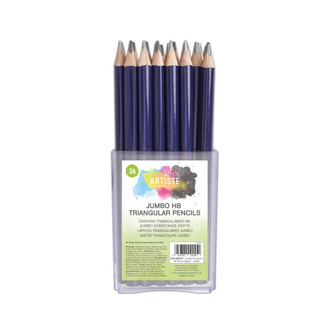 Artiste Jumbo Triangular HB Pencil Tub Charcoal (Pack of 36) DOA 856109 image 1