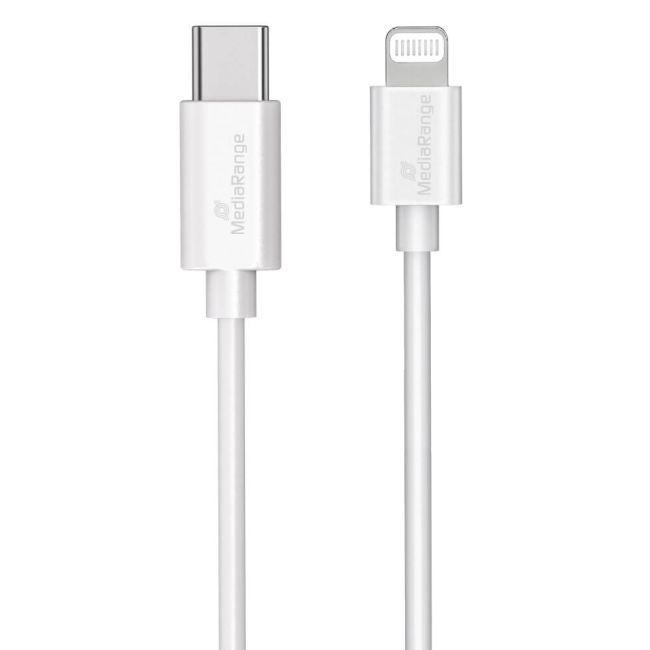 MediaRange Apple Lightning to USB Type-C Charge + Sync Cable 1m White image 2