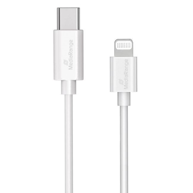 MediaRange Apple Lightning to USB Type-C Charge + Sync Cable 1m White image 3