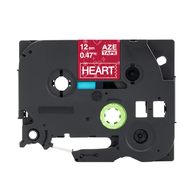 Compatible Brother TZe-MPVB35 12mm White on Pink Heart/Red Background Tape (4 Meters)