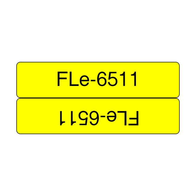 Brother FLE6511 Black on Yellow 21x45mm Tape