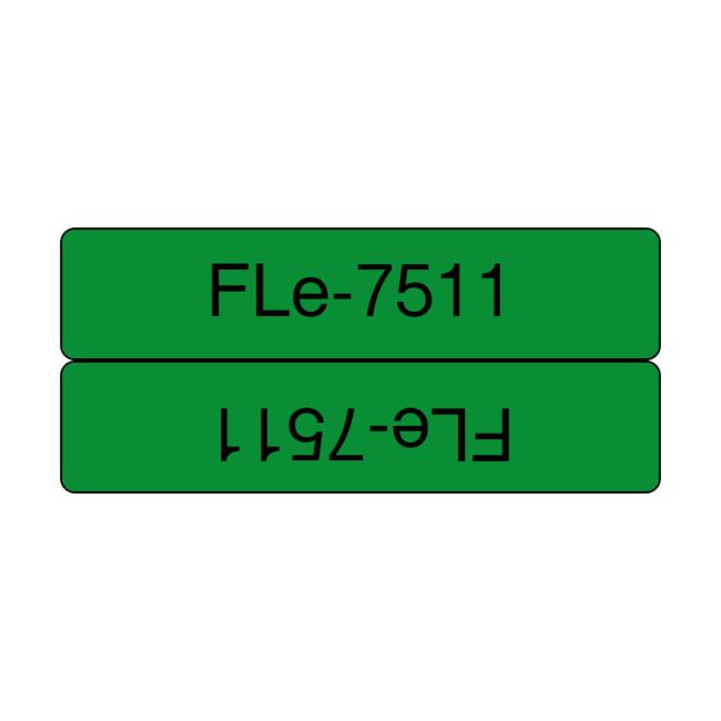 Brother FLE7511 Black on Green 21x45mm Tape
